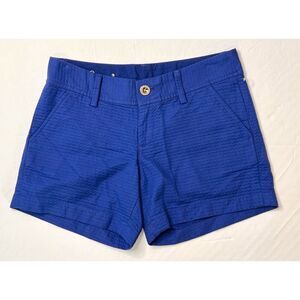 Lilly Pulitzer 22119 Callahan Short Textured Bomber Blue 4.5" Shorts sz 0 NWT